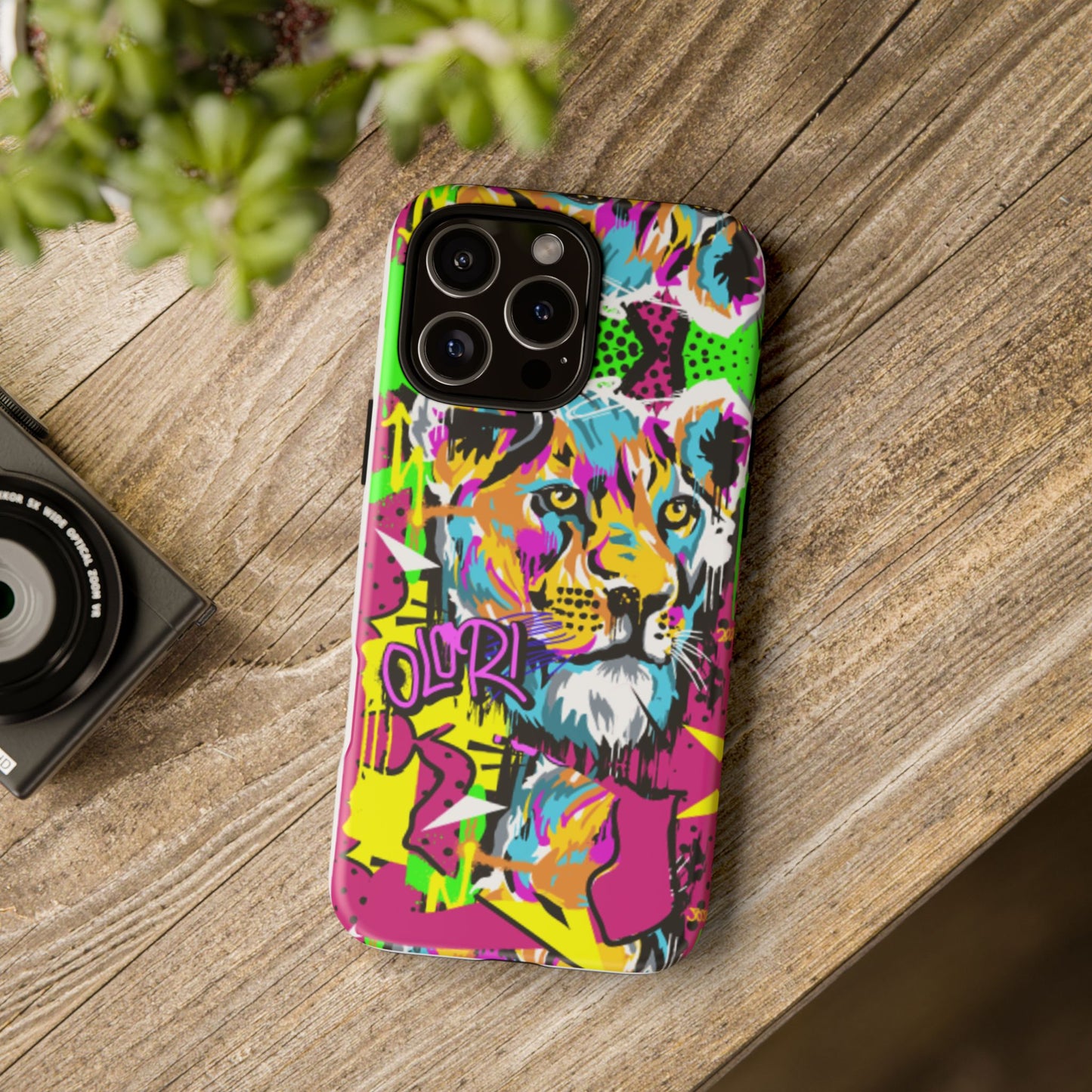 Vibrant Olori Pop Art Lioness Phone Case – iPhone 16 & More Models | Matte or Glossy Finish