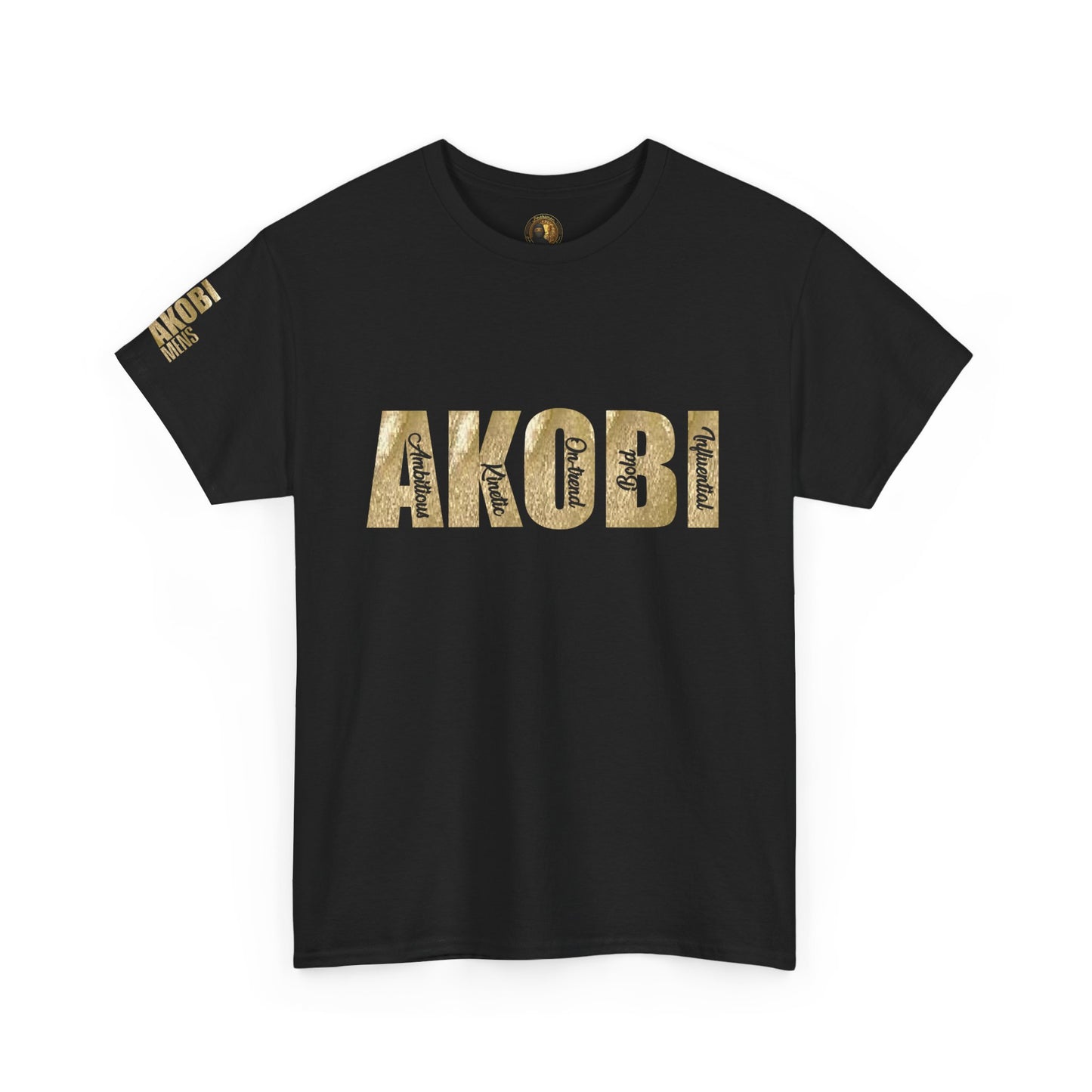 Akobi Empower Tee – Bold, Inspiring, Unisex Design Black Tee Gold Letters
