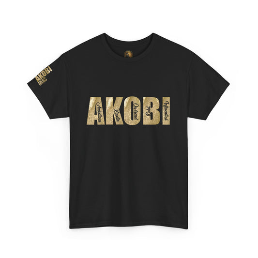 Akobi Empower Tee – Bold, Inspiring, Unisex Design Black Tee Gold Letters