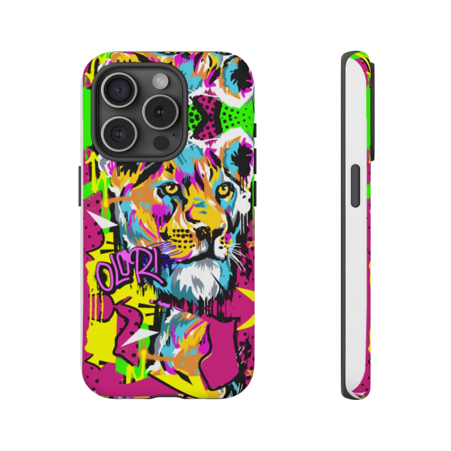 Vibrant Olori Pop Art Lioness Phone Case – iPhone 16 & More Models | Matte or Glossy Finish