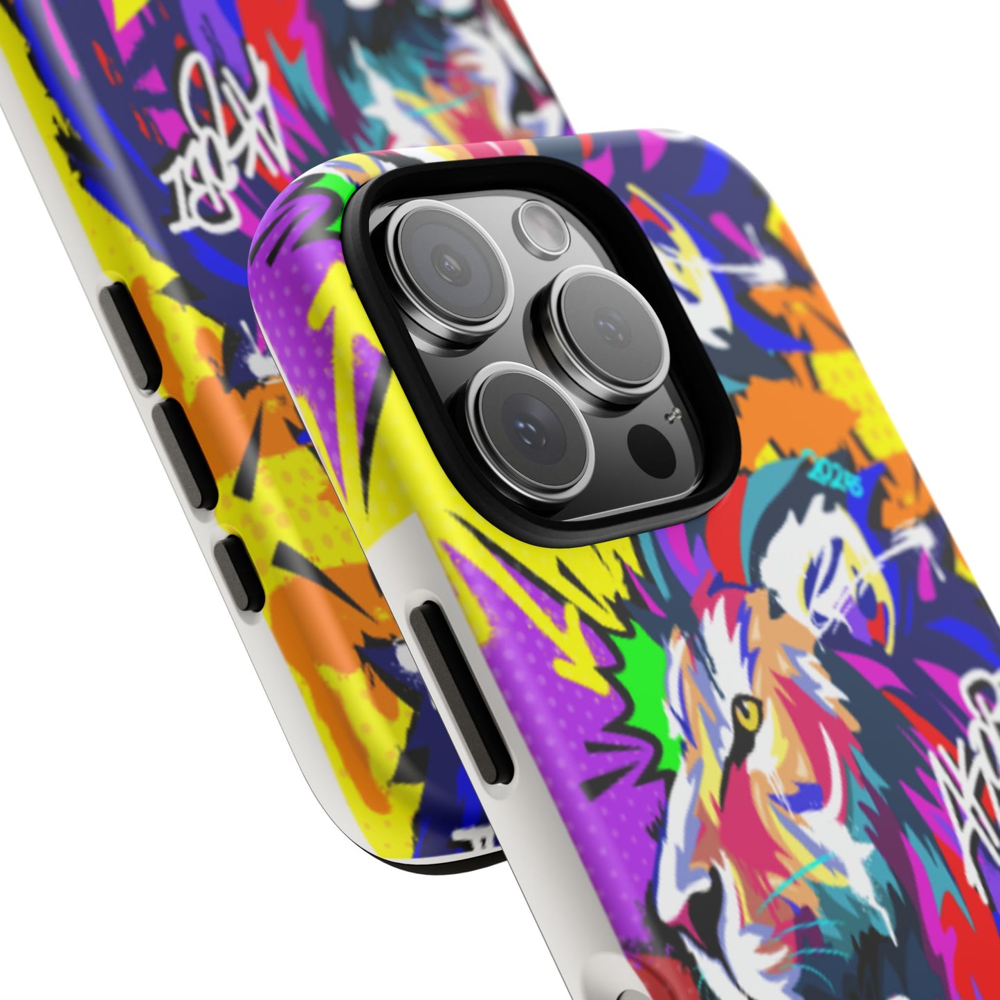 Vibrant Akobi Pop Art Lion Phone Case – iPhone 16 & More Models | Matte or Glossy Finish