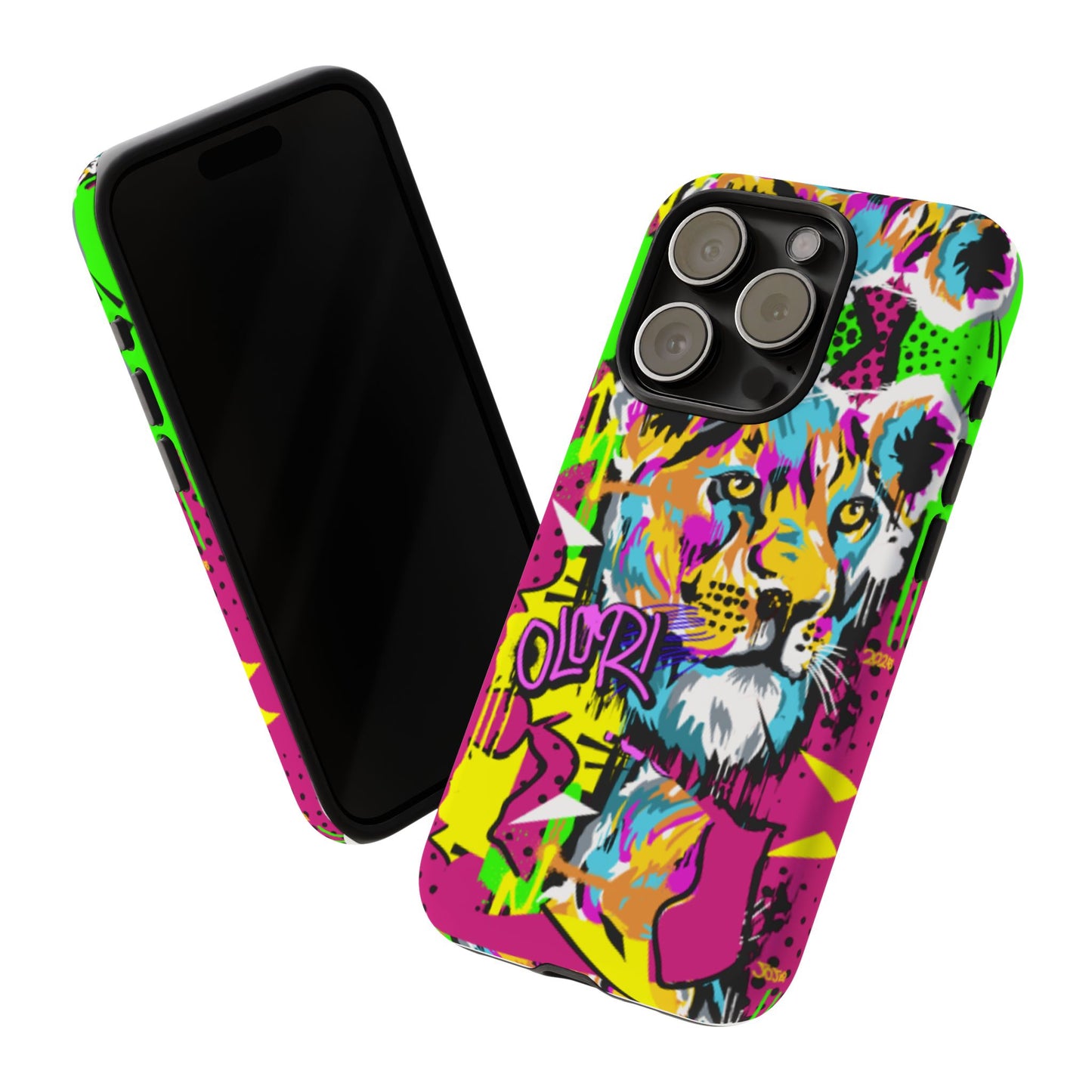 Vibrant Olori Pop Art Lioness Phone Case – iPhone 16 & More Models | Matte or Glossy Finish