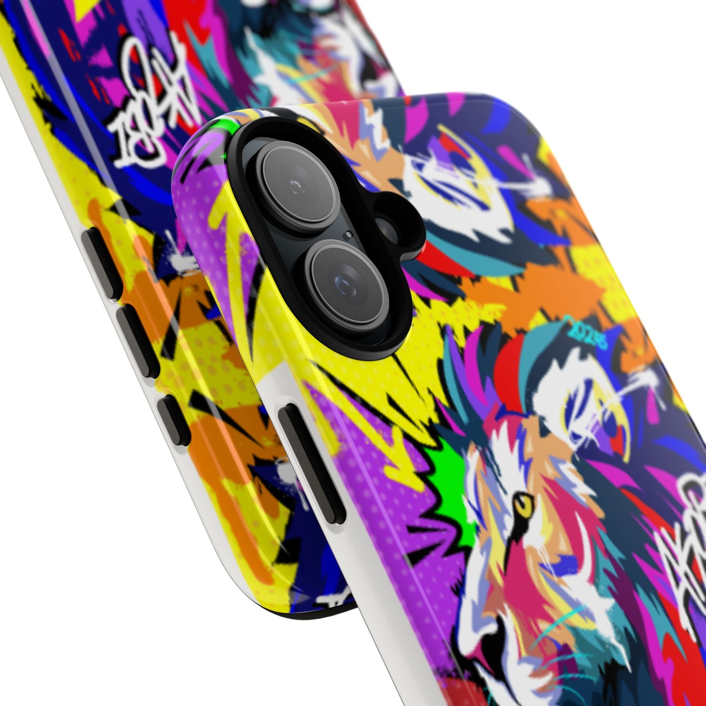 Vibrant Akobi Pop Art Lion Phone Case – iPhone 16 & More Models | Matte or Glossy Finish