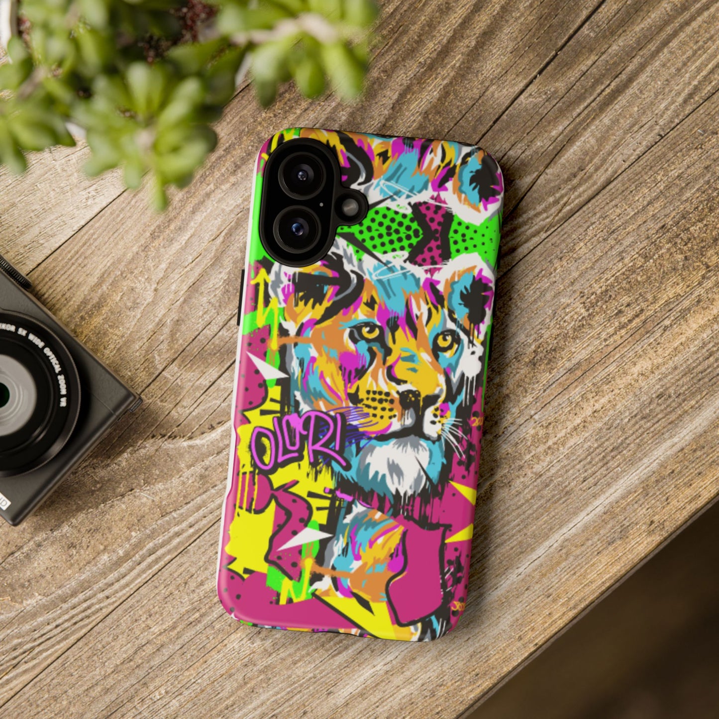 Vibrant Olori Pop Art Lioness Phone Case – iPhone 16 & More Models | Matte or Glossy Finish