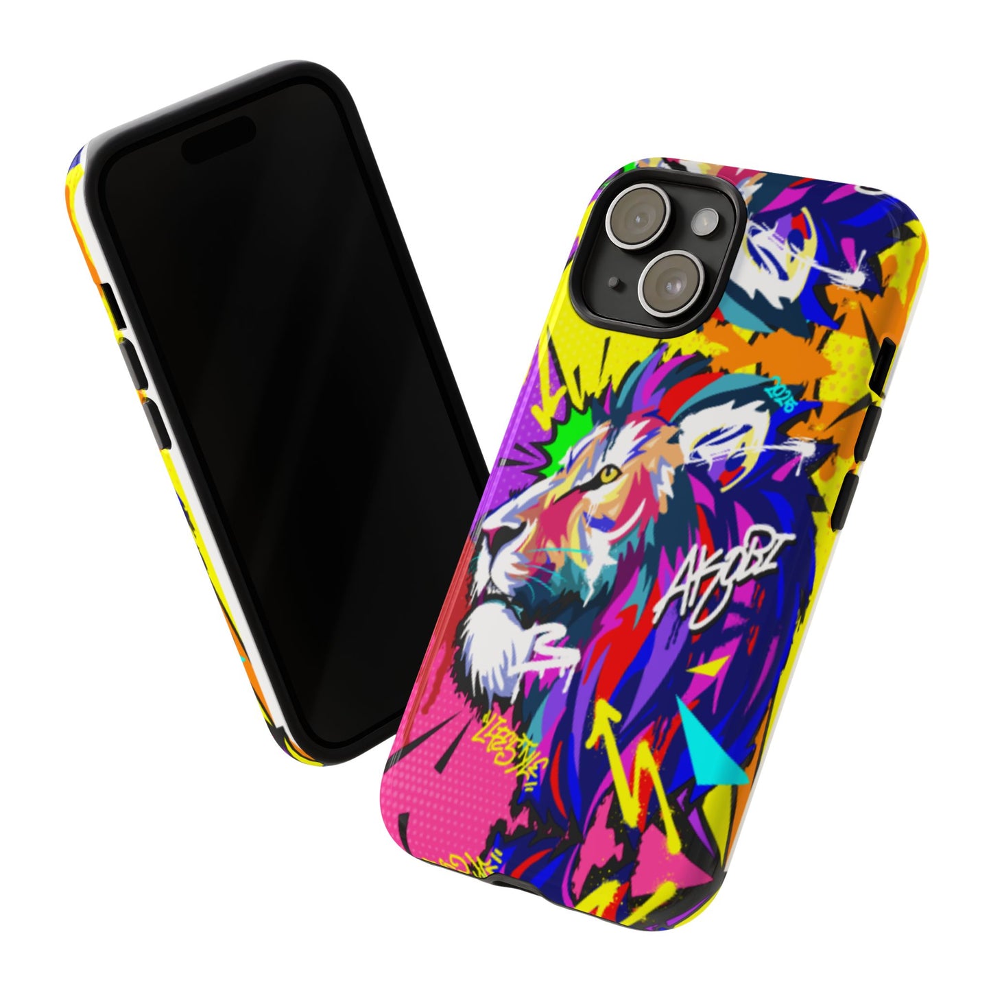 Vibrant Akobi Pop Art Lion Phone Case – iPhone 16 & More Models | Matte or Glossy Finish
