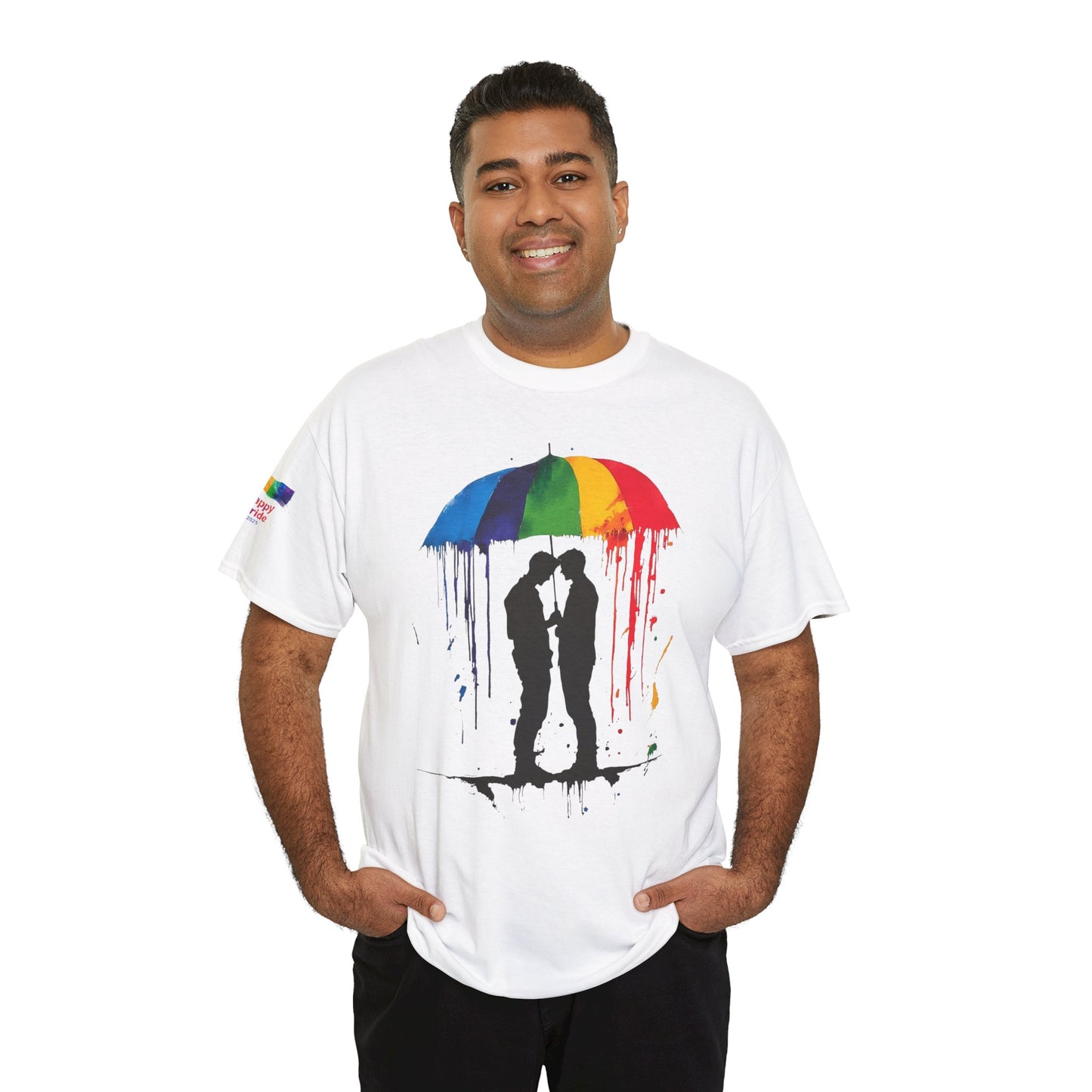Pride Love Drip Tee – Men's LGBTQ+ Street Art Graphic Shirt