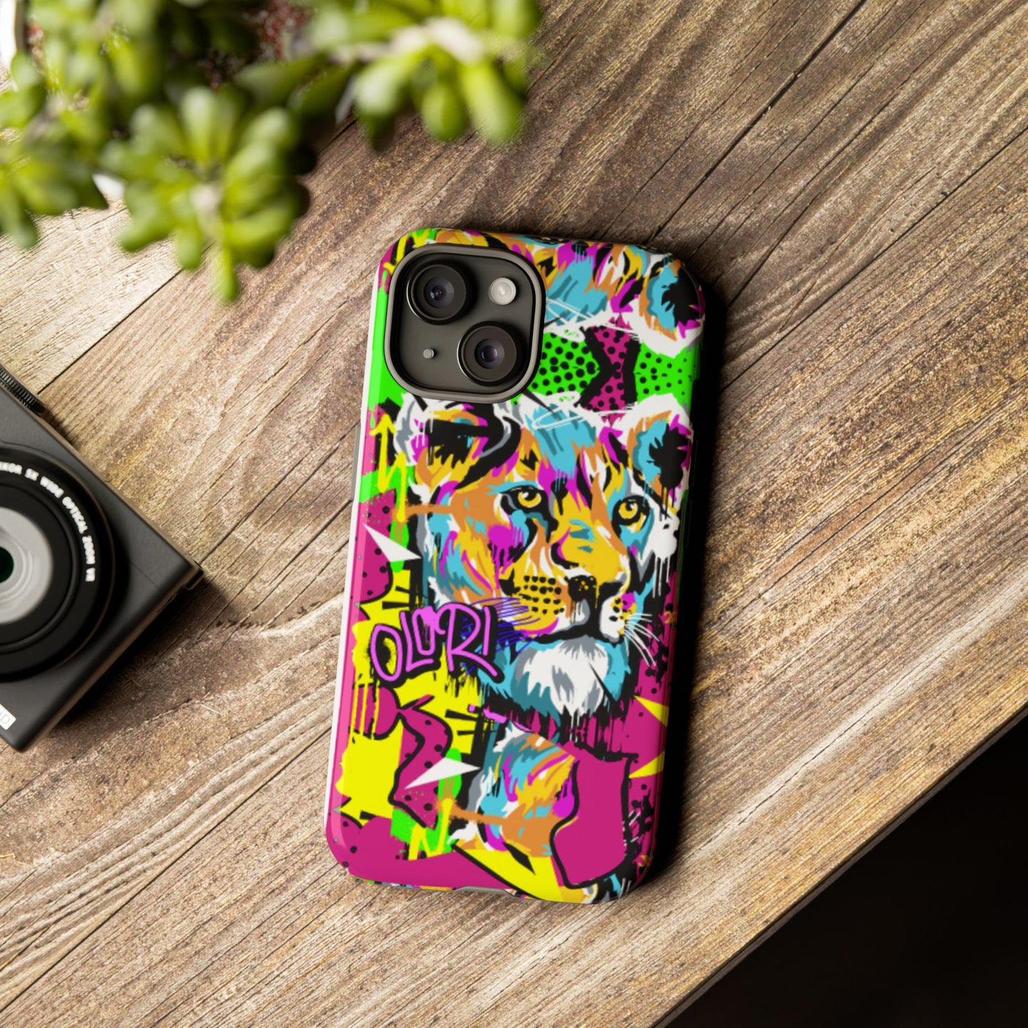 Vibrant Olori Pop Art Lioness Phone Case – iPhone 16 & More Models | Matte or Glossy Finish