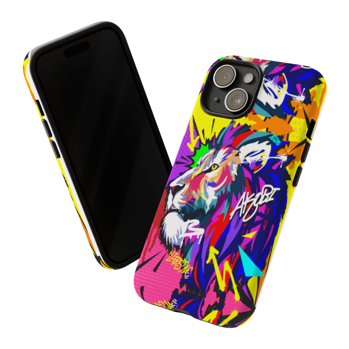 Vibrant Akobi Pop Art Lion Phone Case – iPhone 16 & More Models | Matte or Glossy Finish