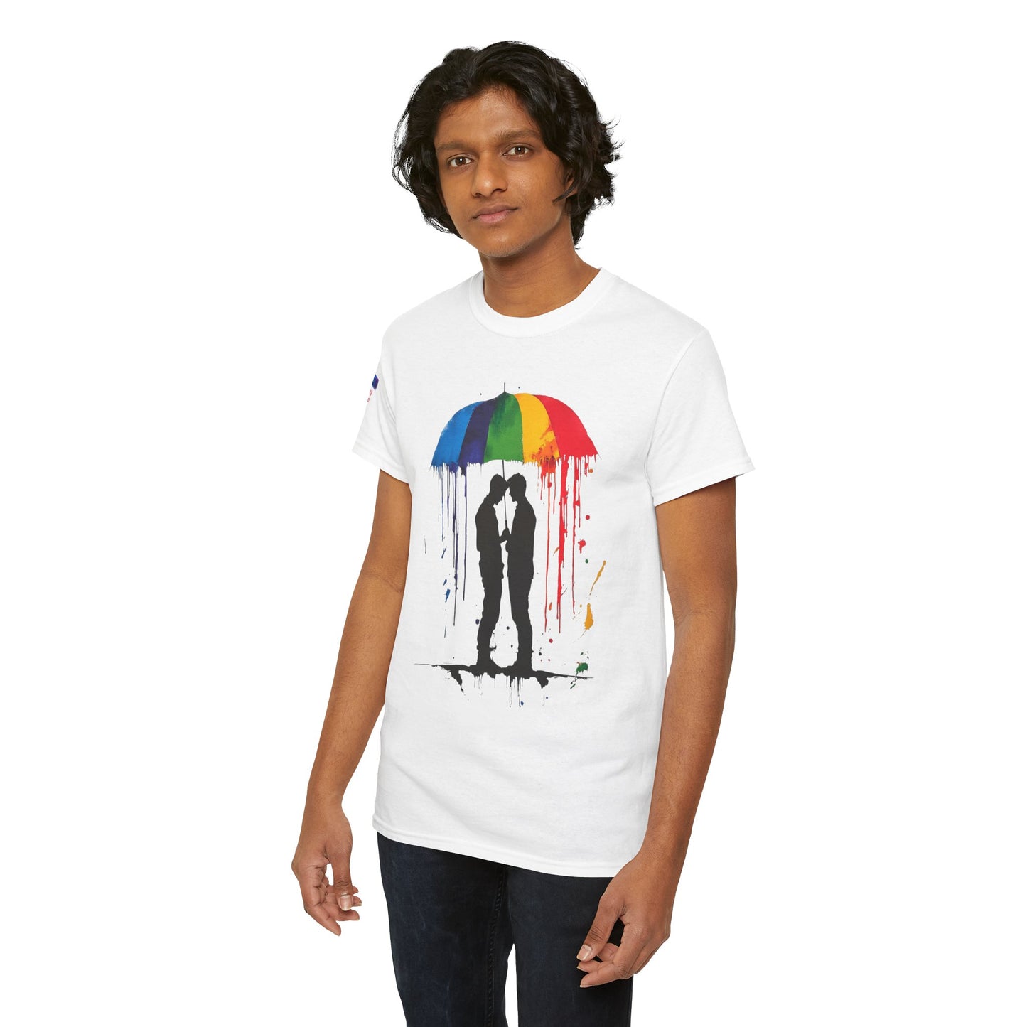 Pride Love Drip Tee – Men's LGBTQ+ Street Art Graphic Shirt