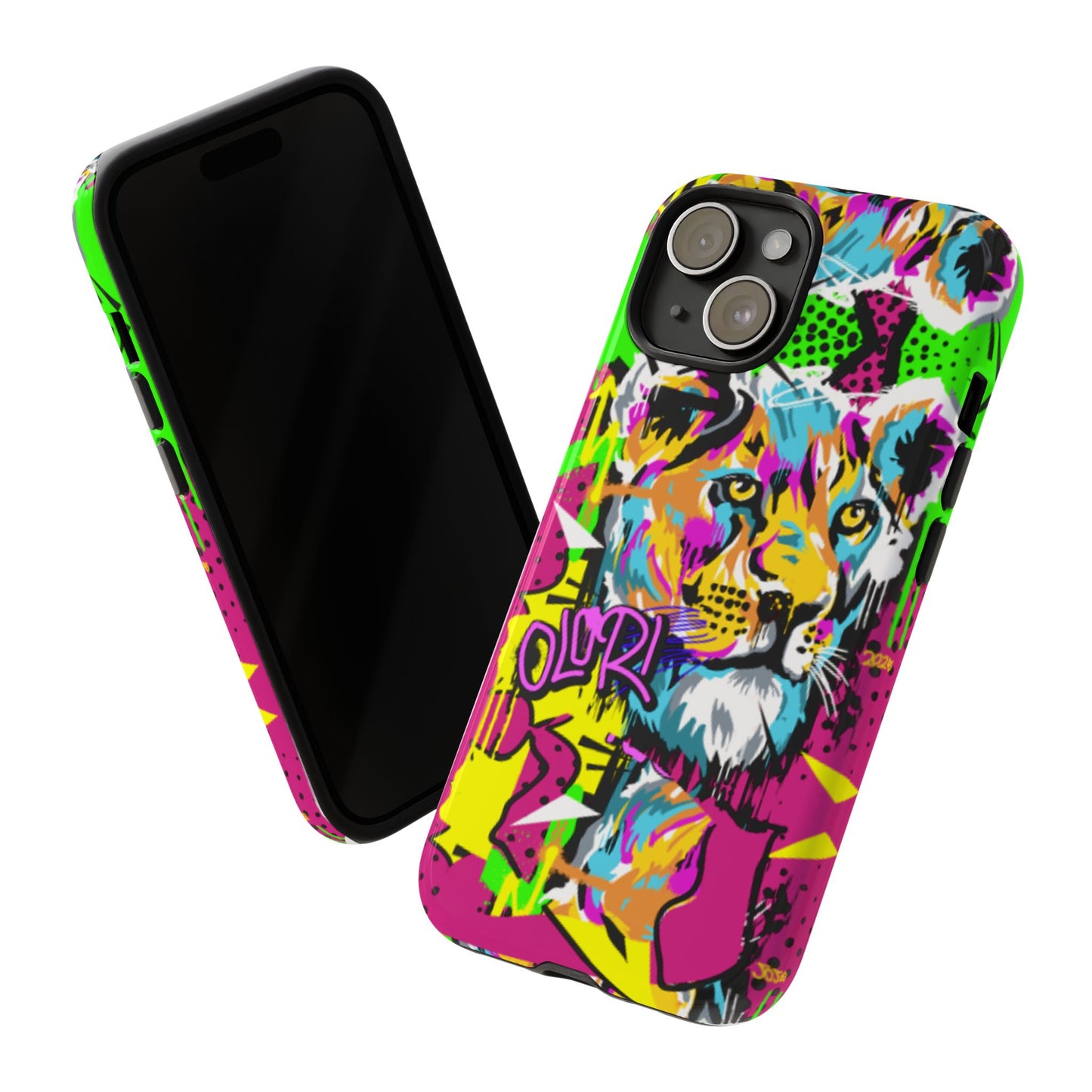 Vibrant Olori Pop Art Lioness Phone Case – iPhone 16 & More Models | Matte or Glossy Finish