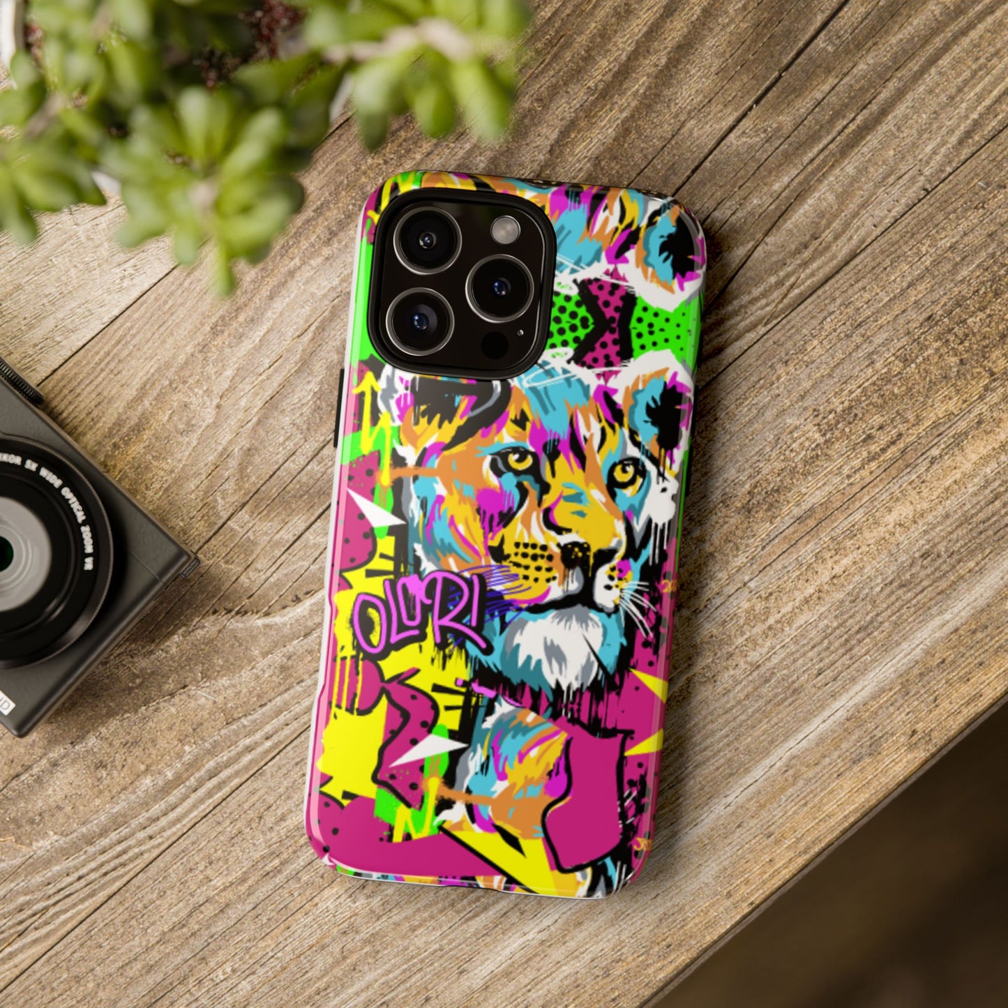 Vibrant Olori Pop Art Lioness Phone Case – iPhone 16 & More Models | Matte or Glossy Finish