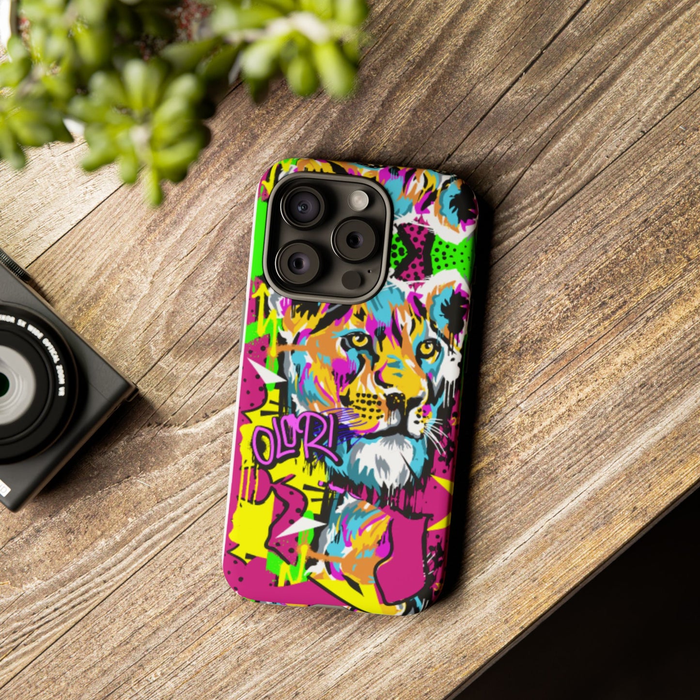 Vibrant Olori Pop Art Lioness Phone Case – iPhone 16 & More Models | Matte or Glossy Finish