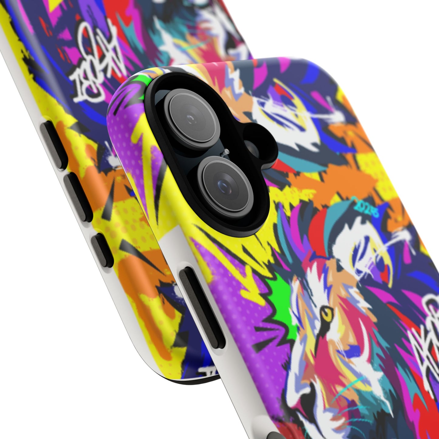 Vibrant Akobi Pop Art Lion Phone Case – iPhone 16 & More Models | Matte or Glossy Finish