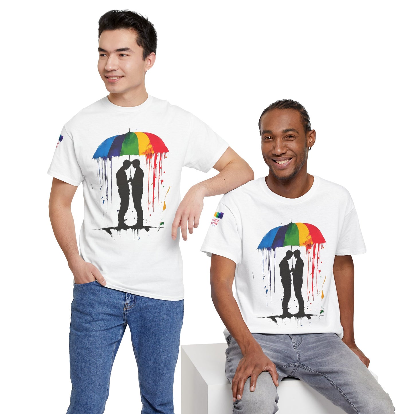 Pride Love Drip Tee – Men's LGBTQ+ Street Art Graphic Shirt