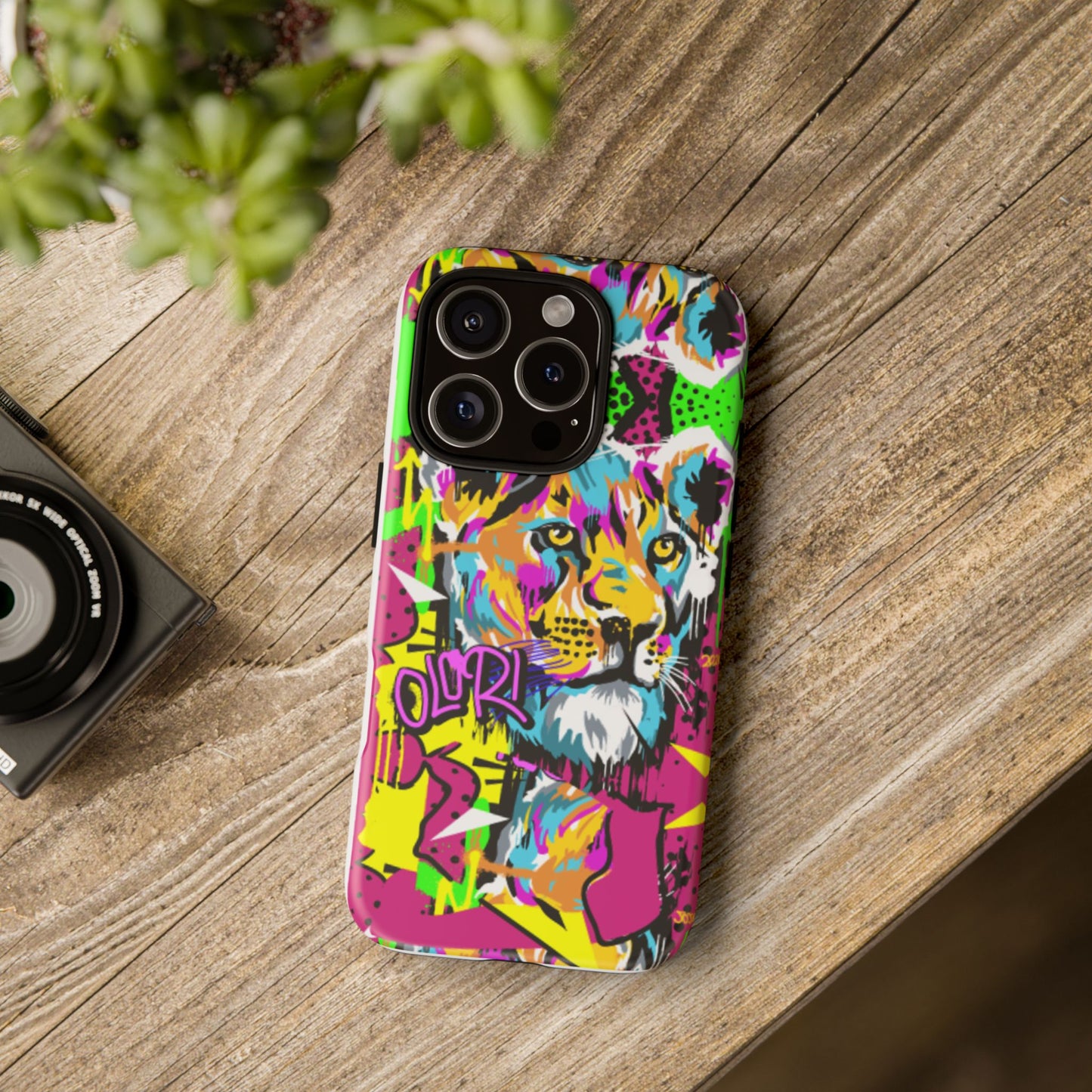 Vibrant Olori Pop Art Lioness Phone Case – iPhone 16 & More Models | Matte or Glossy Finish