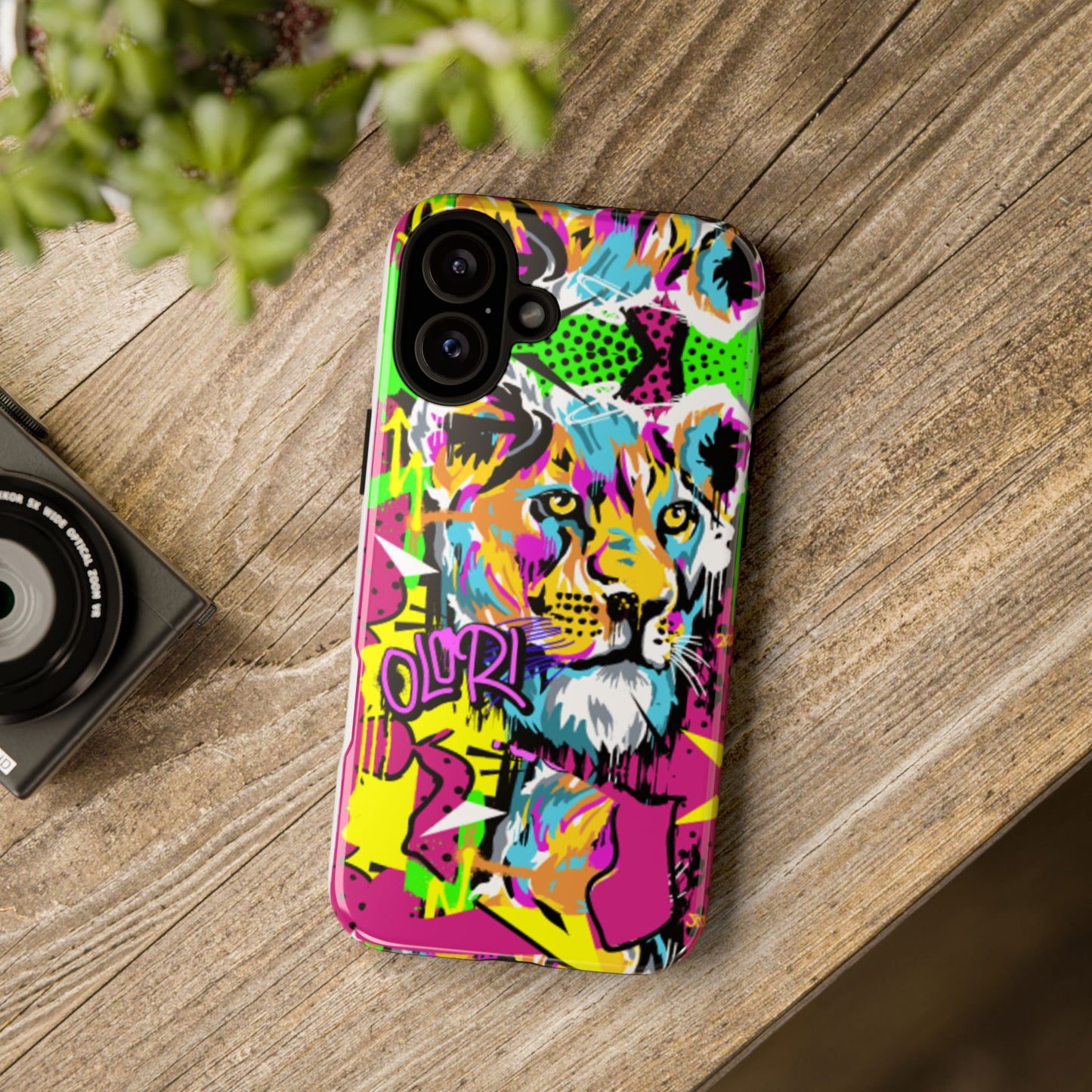 Vibrant Olori Pop Art Lioness Phone Case – iPhone 16 & More Models | Matte or Glossy Finish