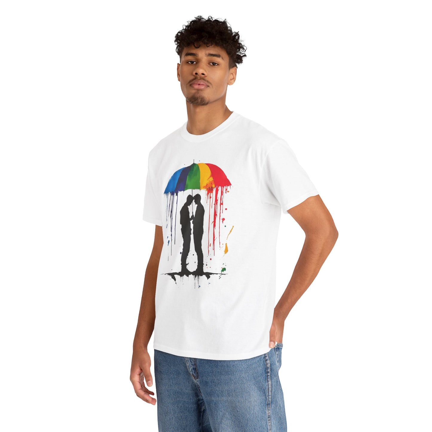 Pride Love Drip Tee – Men's LGBTQ+ Street Art Graphic Shirt