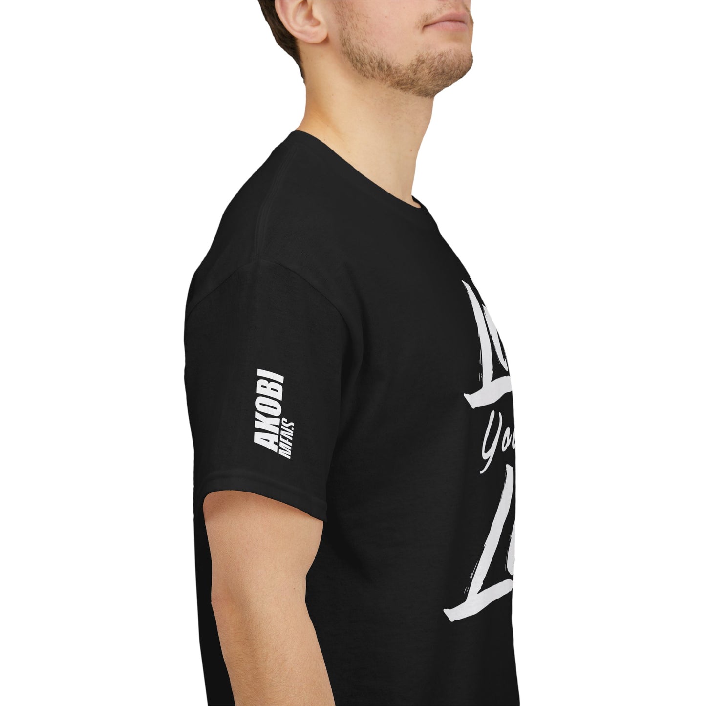Live Your Best Life - Akobi Tee – Bold, Motivational, Unisex Black/ White lettering
