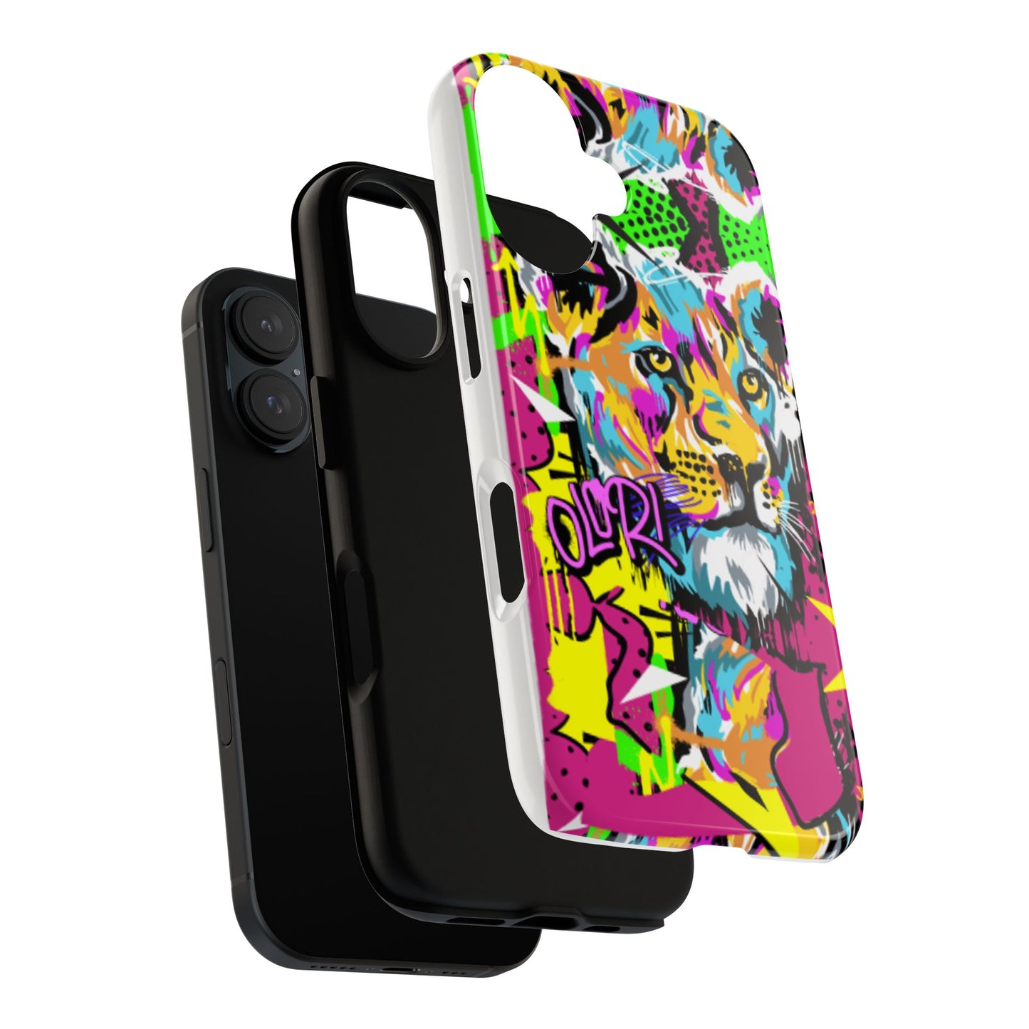 Vibrant Olori Pop Art Lioness Phone Case – iPhone 16 & More Models | Matte or Glossy Finish