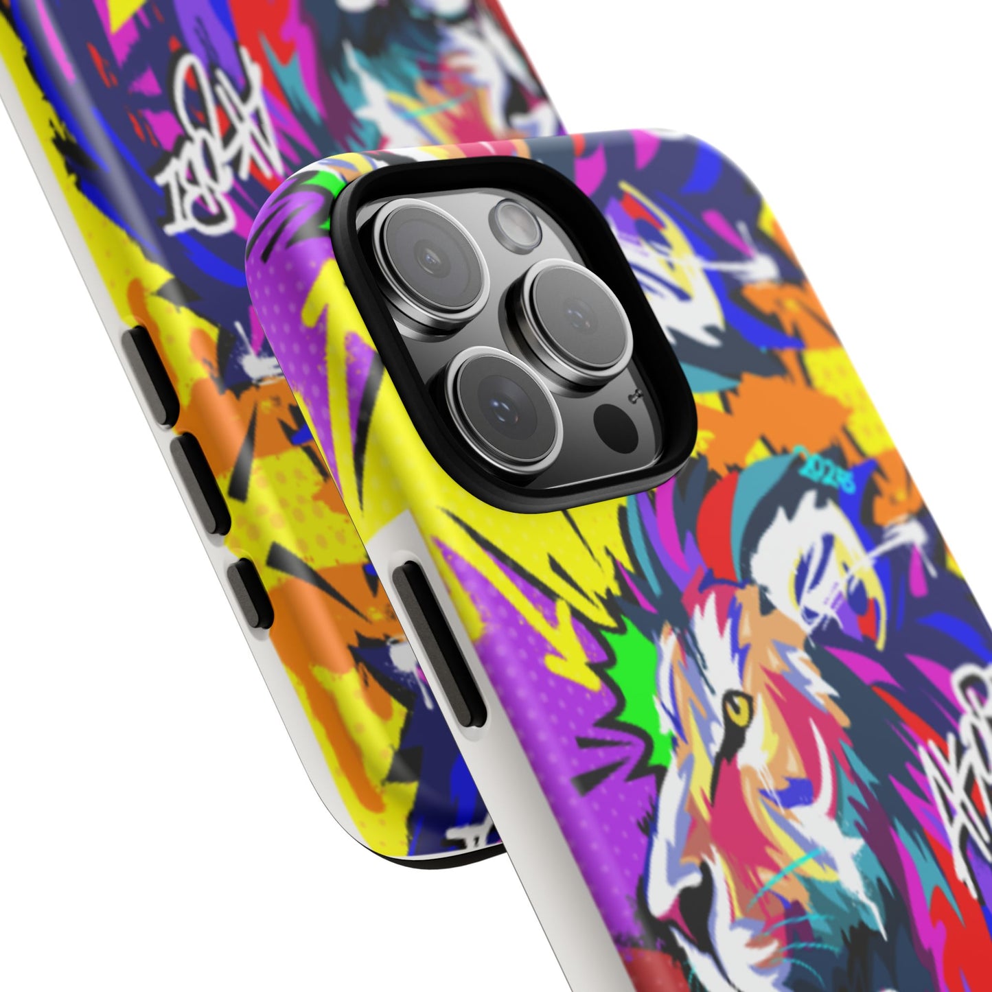 Vibrant Akobi Pop Art Lion Phone Case – iPhone 16 & More Models | Matte or Glossy Finish