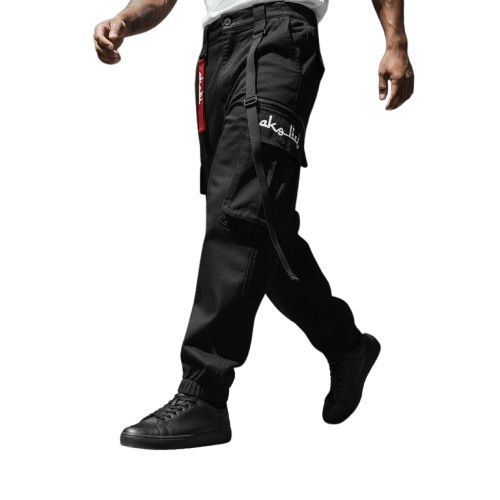 Akobi Men’s Utility Denim Cargo Jogger Jeans