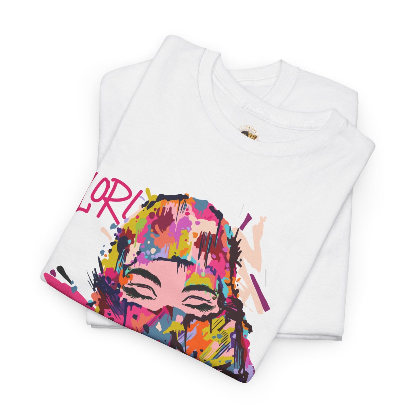 Olori Women's Bright Pop Art T-Shirt – "Veiled Bliss"