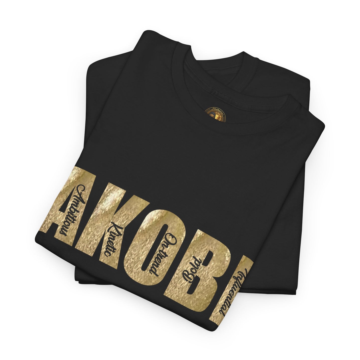 Akobi Empower Tee – Bold, Inspiring, Unisex Design Black Tee Gold Letters
