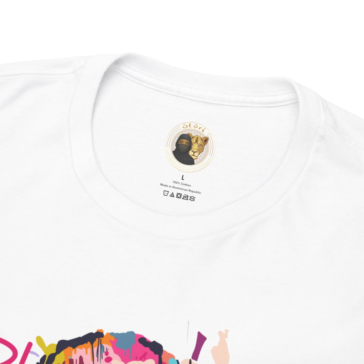 Olori Women's Bright Pop Art T-Shirt – "Veiled Bliss"
