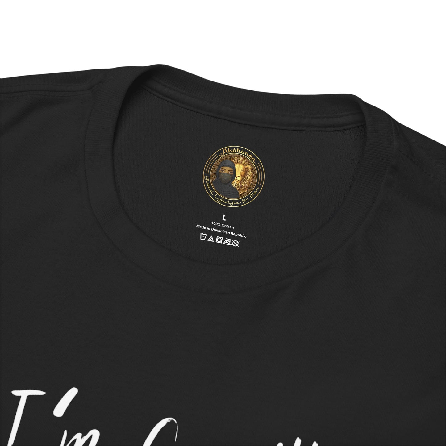 Akobi - "I’m Good, Keep That Same Energy"  Black Tee – Bold, Artistic