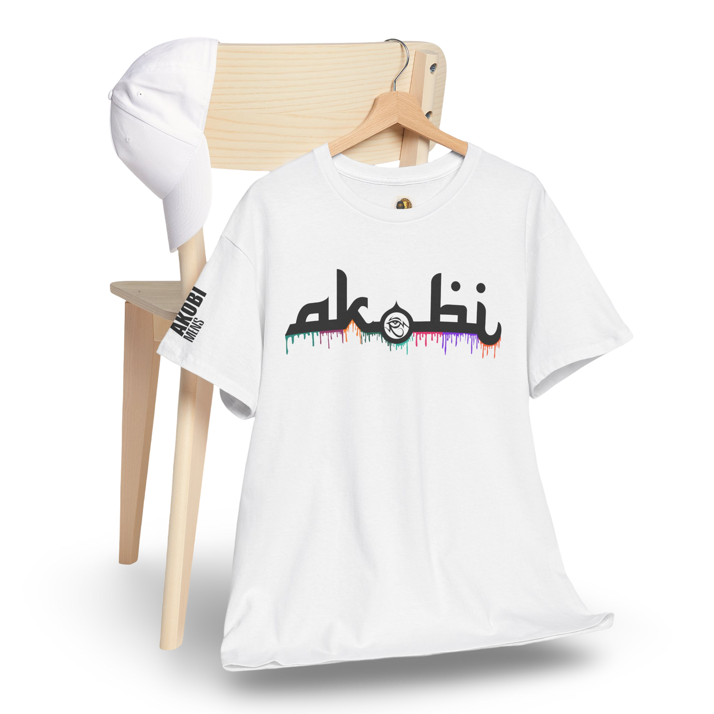 Akobi Signature Logo Paint Drip Tee – Bold, Artistic, Unisex