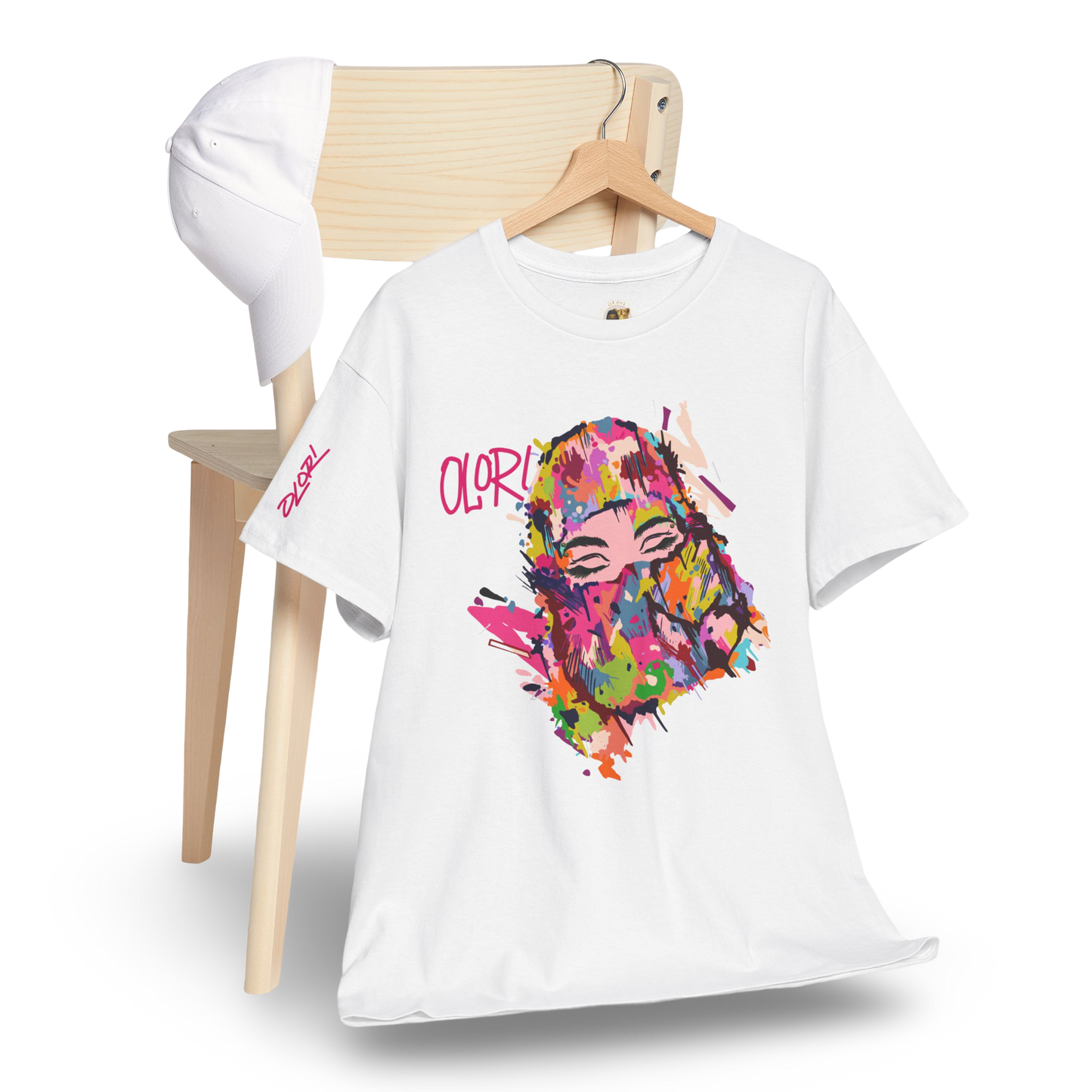 Olori Women's Bright Pop Art T-Shirt – "Veiled Bliss"