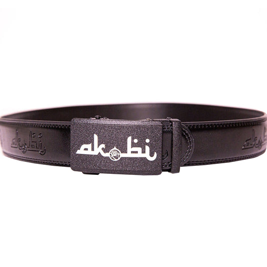 Akobi Logo Slide Lock Leather Belt 2 colors