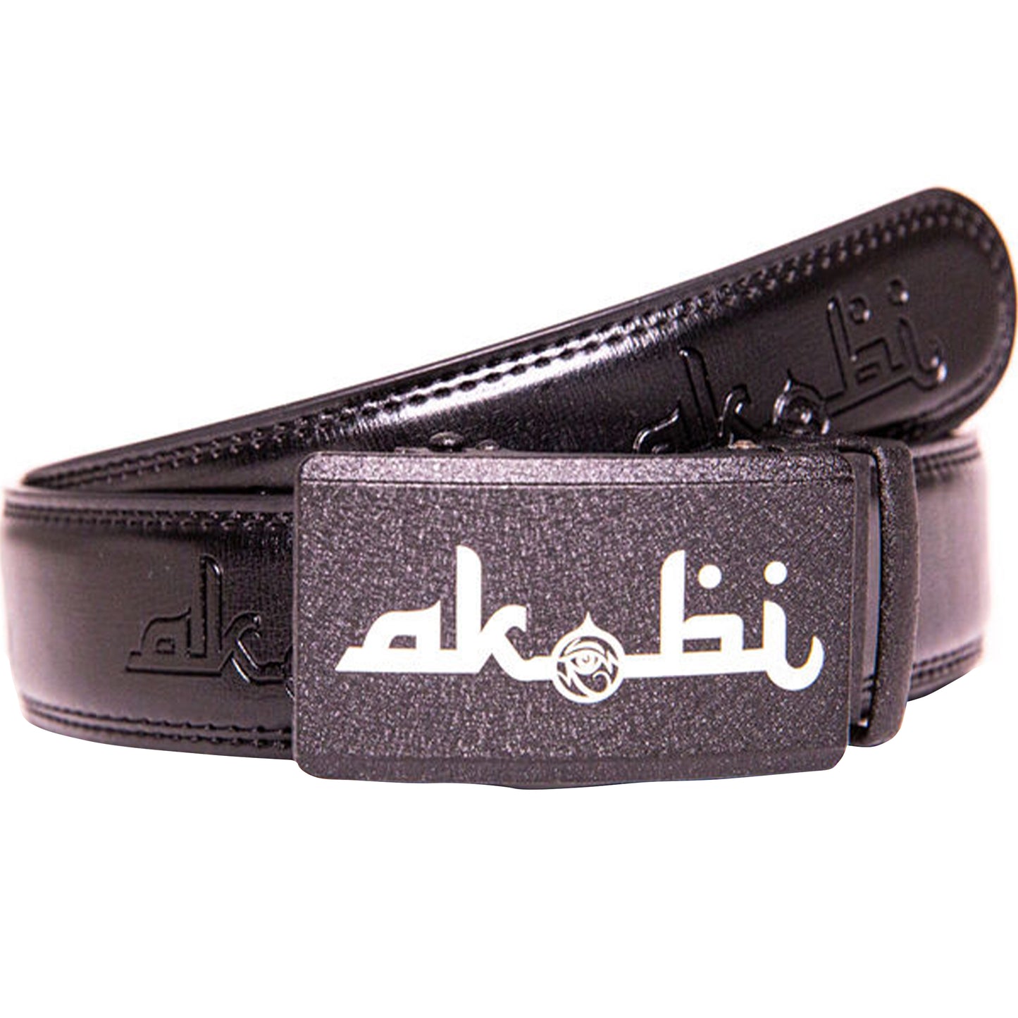 Akobi Logo Slide Lock Leather Belt 2 colors