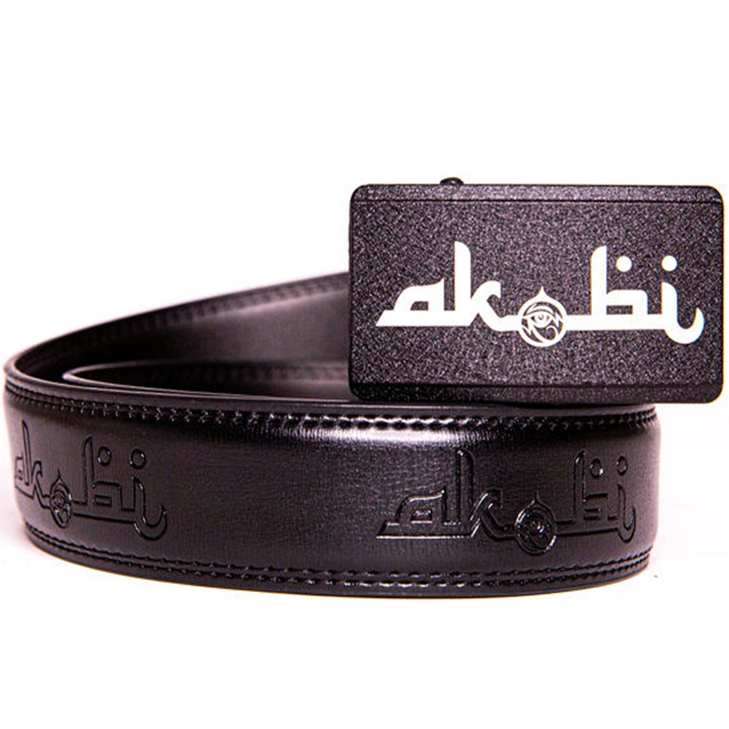 Akobi Logo Slide Lock Leather Belt 2 colors