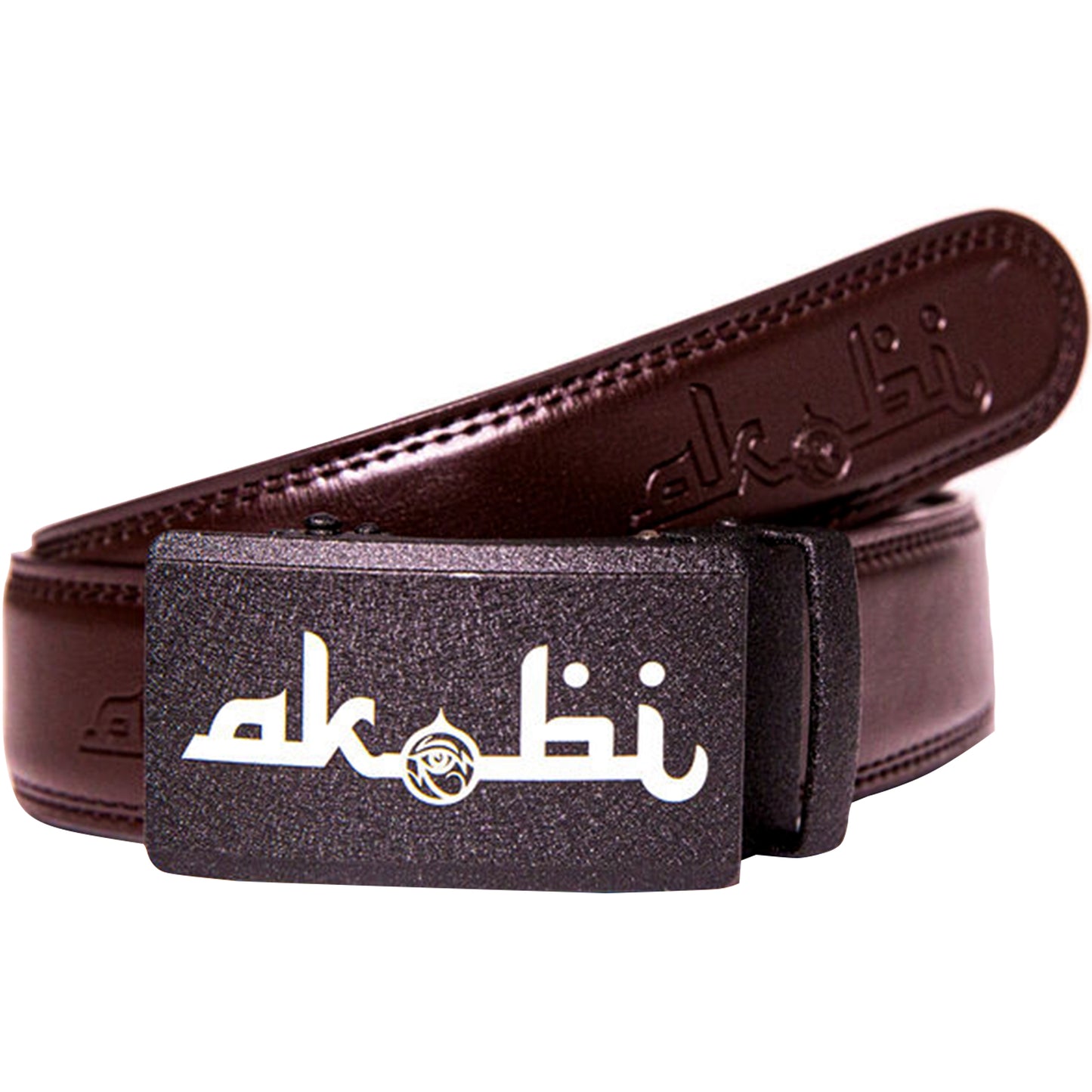Akobi Logo Slide Lock Leather Belt 2 colors