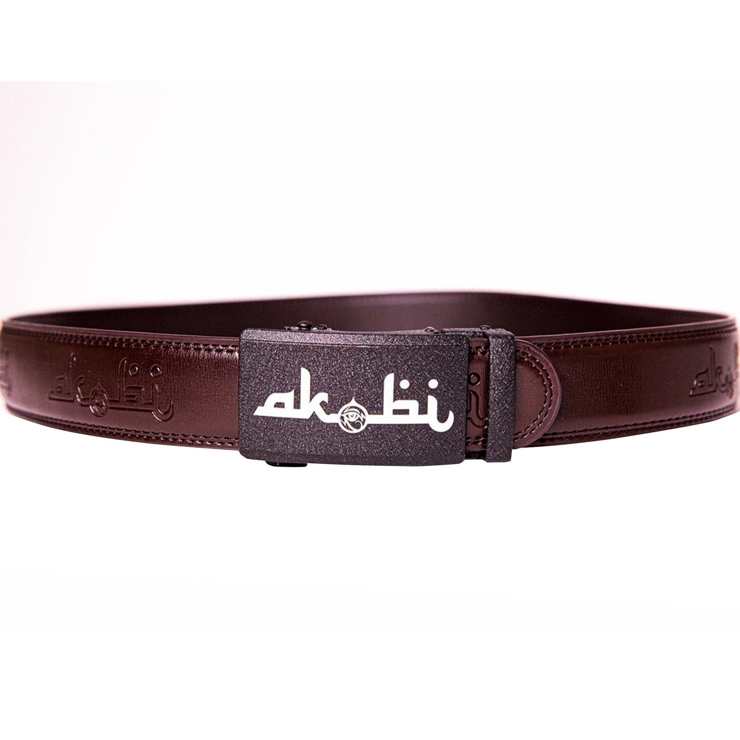 Akobi Logo Slide Lock Leather Belt 2 colors