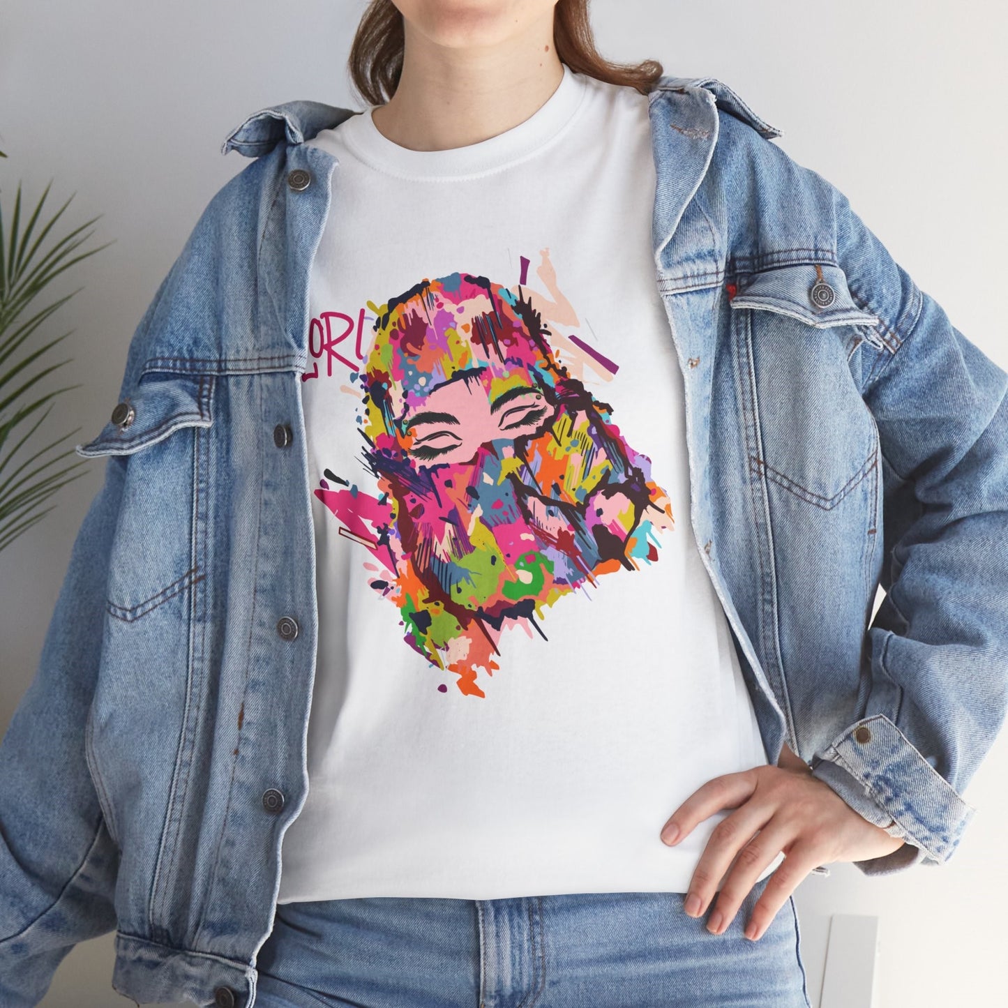 Olori Women's Bright Pop Art T-Shirt – "Veiled Bliss"