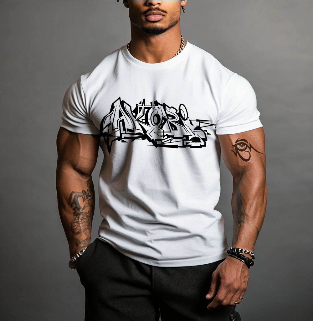 Akobi Old School Street Graffiti Tee – Bold, Artistic, Unisex