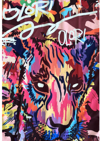 Olori Body-Con Maxi Olori Pop Art Logo  Graffiti Dress