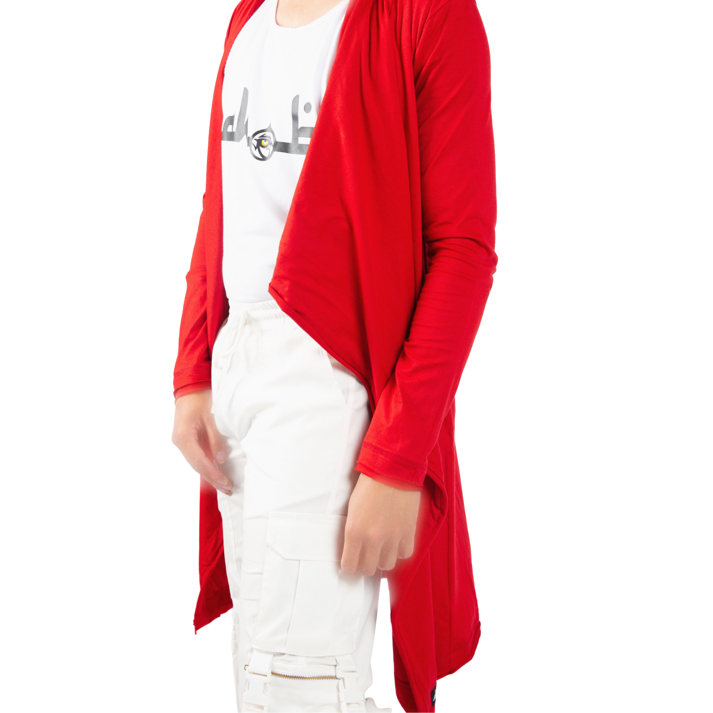 Lightweight Asymmetry Open Front Waterfall Collar Cardigan