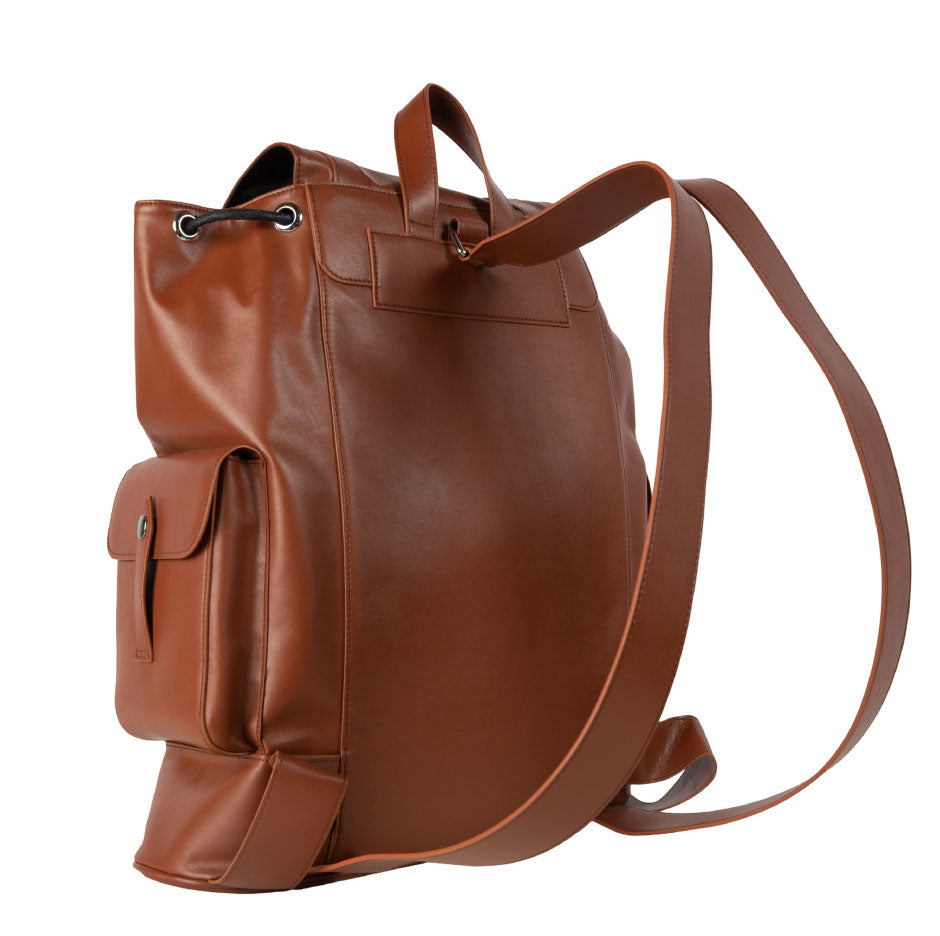 Akobi Signature Leather Logo Backpack
