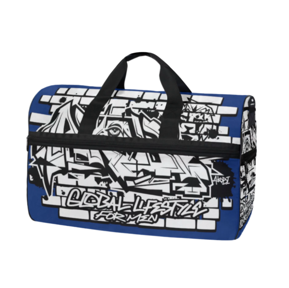 Signature Akobi Graffiti Print Duffle Tote Bag