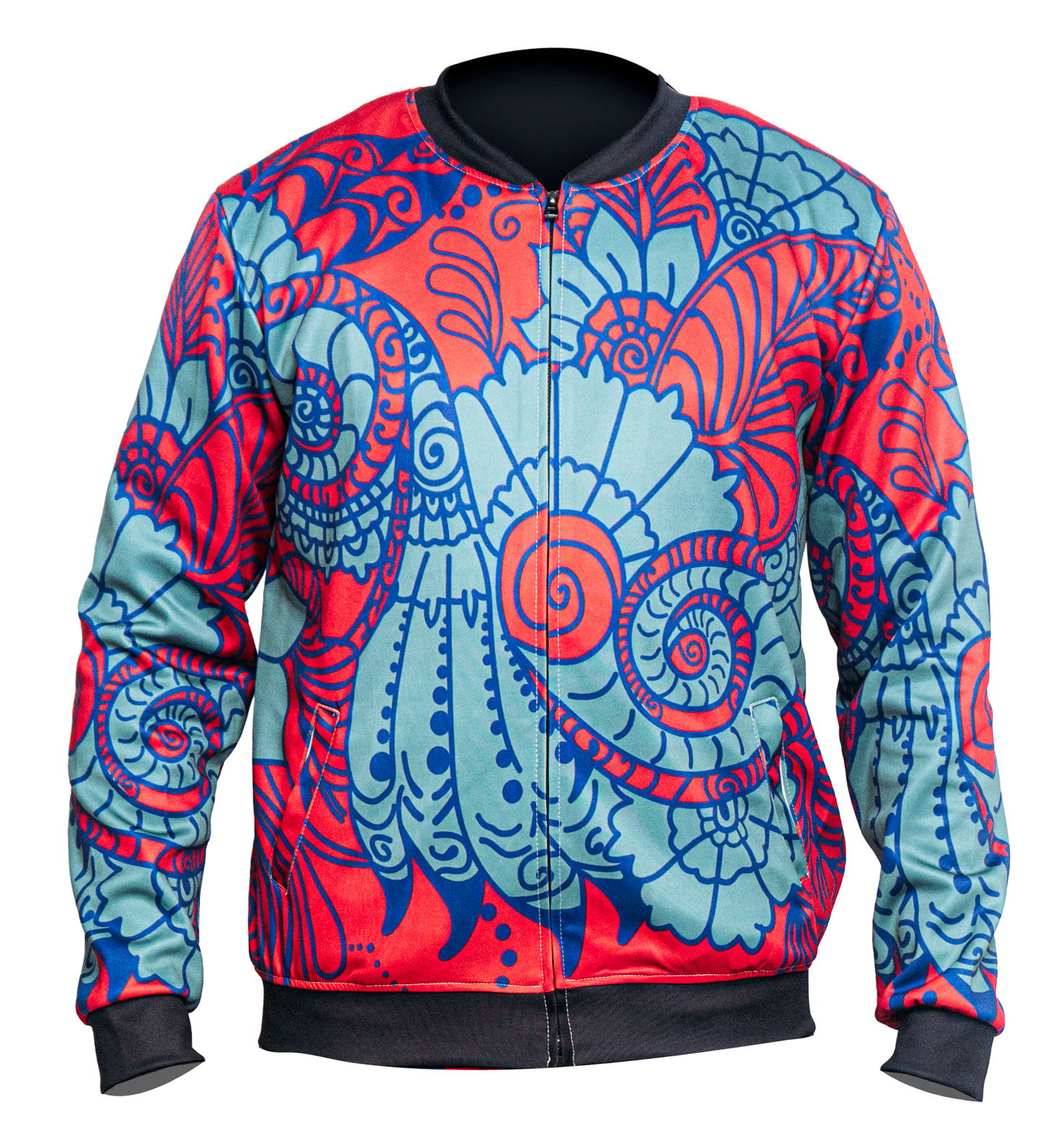 Akobi Primary Color Red Blue Turq Floral Tracksuit