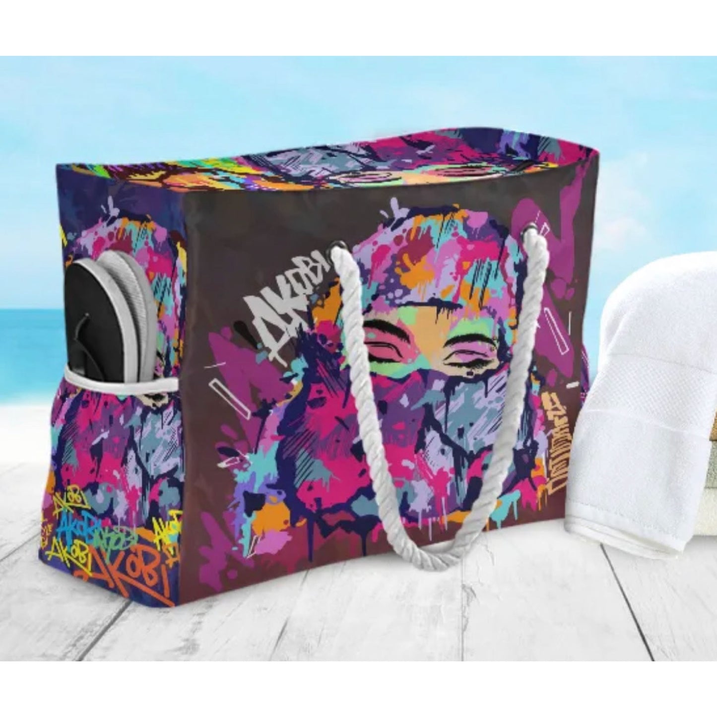 Olori Graffiti Pop Art Oversized Beach Bag