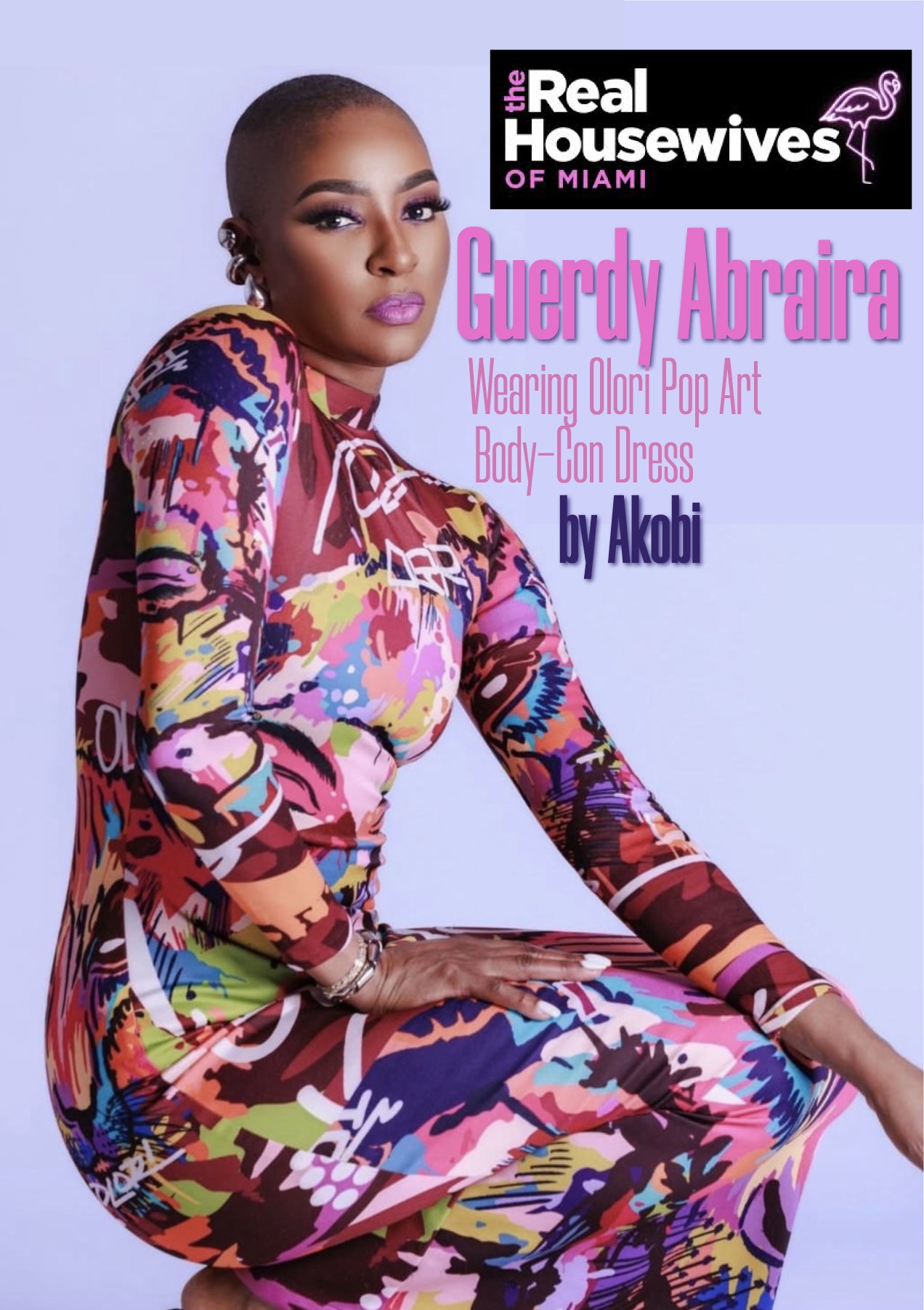 Olori Body-Con Maxi Olori Pop Art Logo  Graffiti Dress