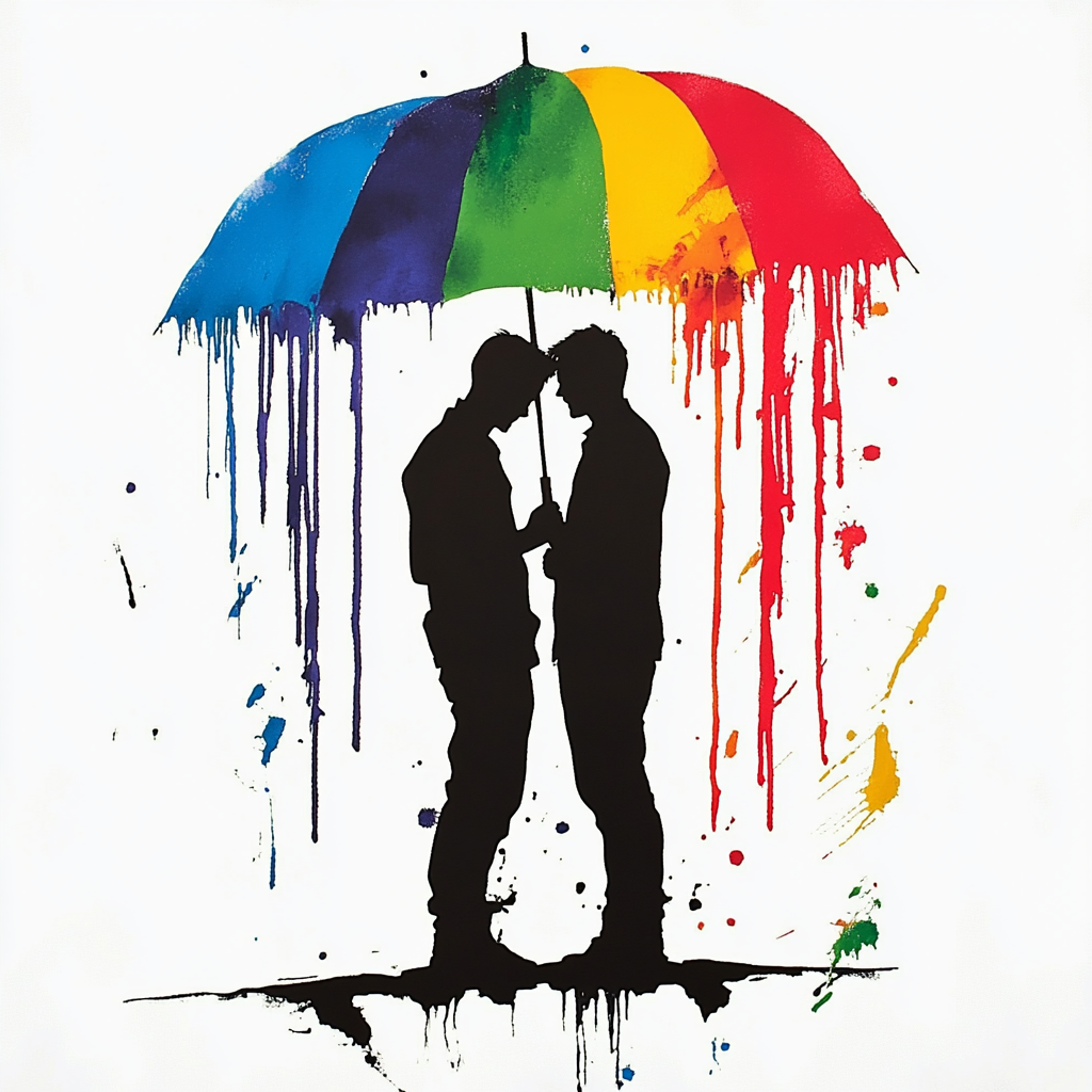 Pride Love Drip Tee – Men's LGBTQ+ Street Art Graphic Shirt