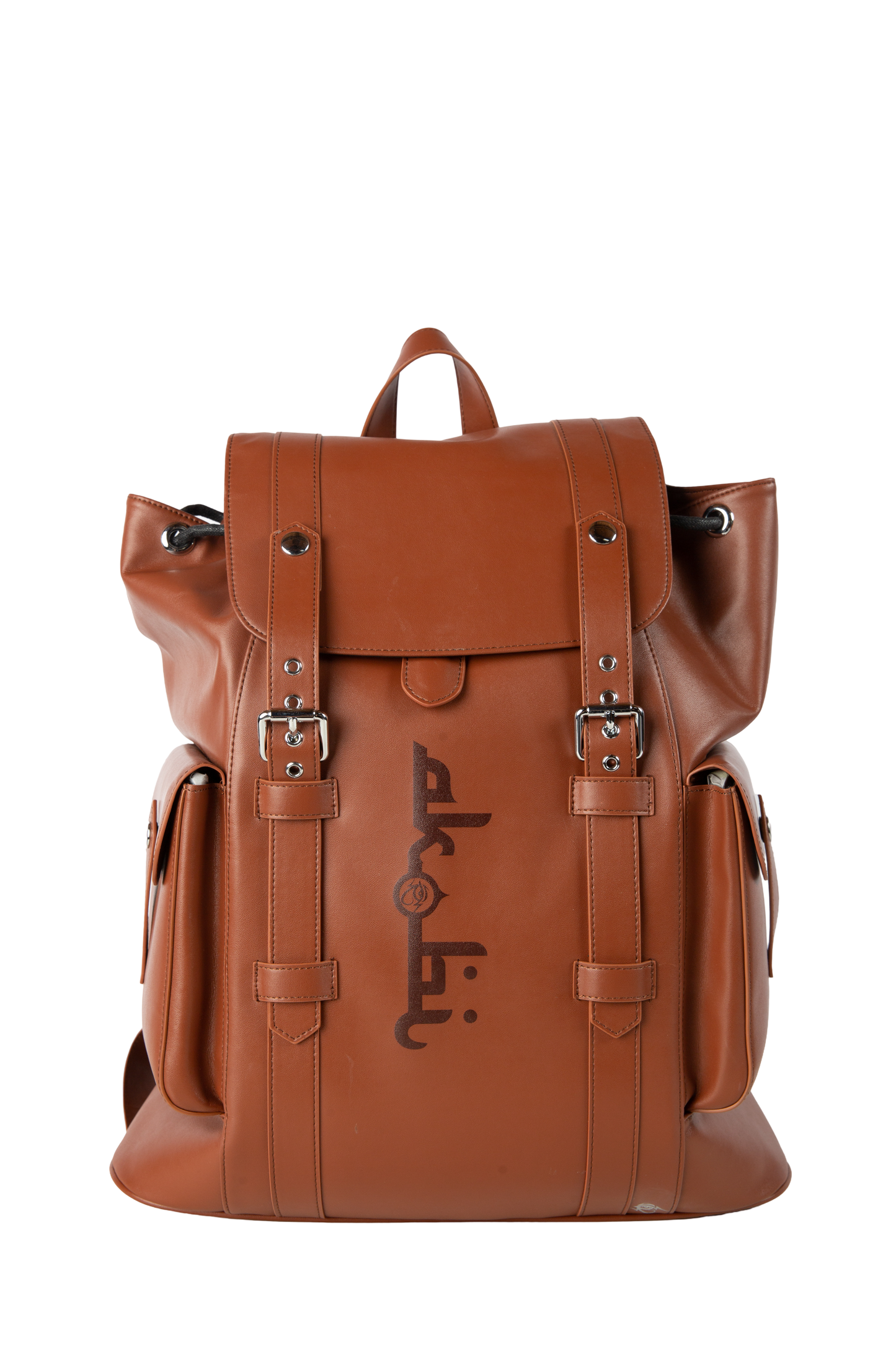 Akobi Signature Leather Logo Backpack