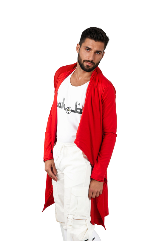 Lightweight Asymmetry Open Front Waterfall Collar Cardigan