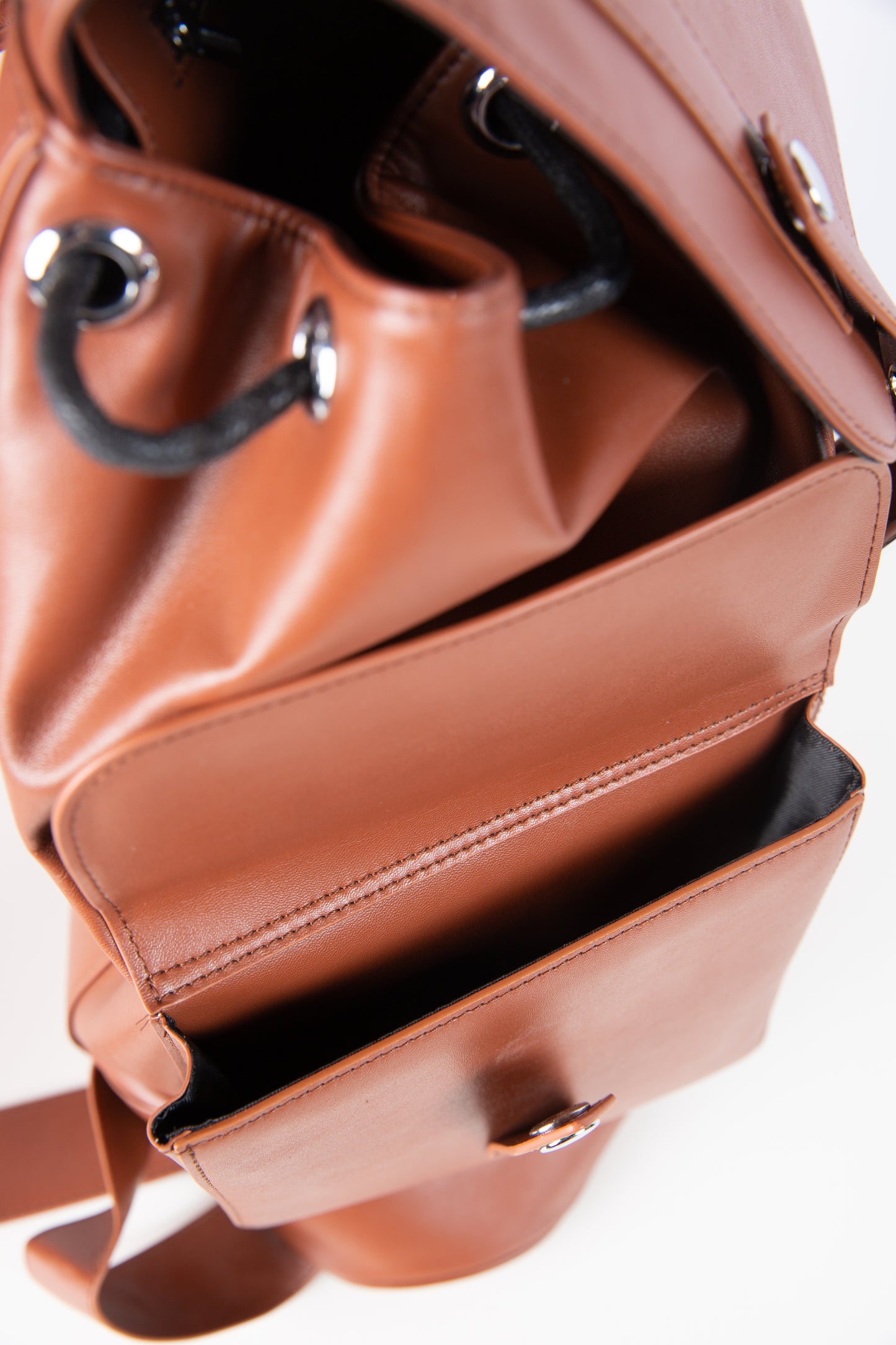 Akobi Signature Leather Logo Backpack