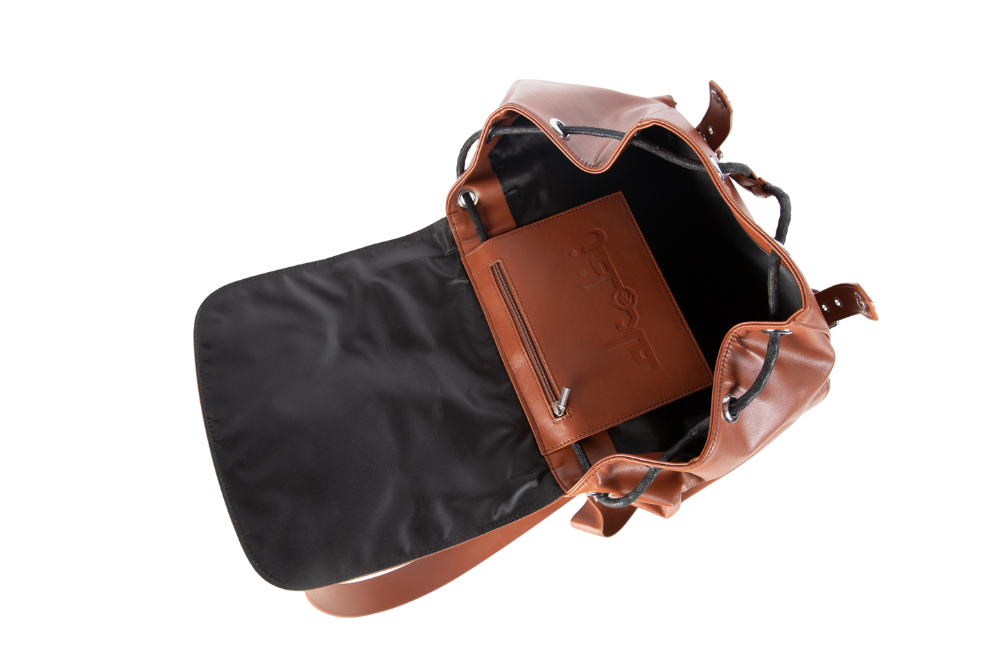 Akobi Signature Leather Logo Backpack